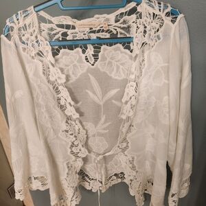 Soft Surroundings Rendevous White Lace Topper